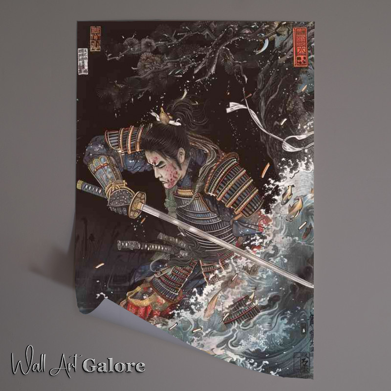 Buy Unframed Poster : (A Japanese an_ancient samurai going into battle)