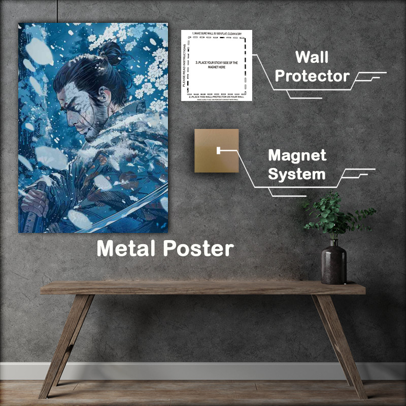 Buy Metal Poster : (A Samurai in the snow and woods)