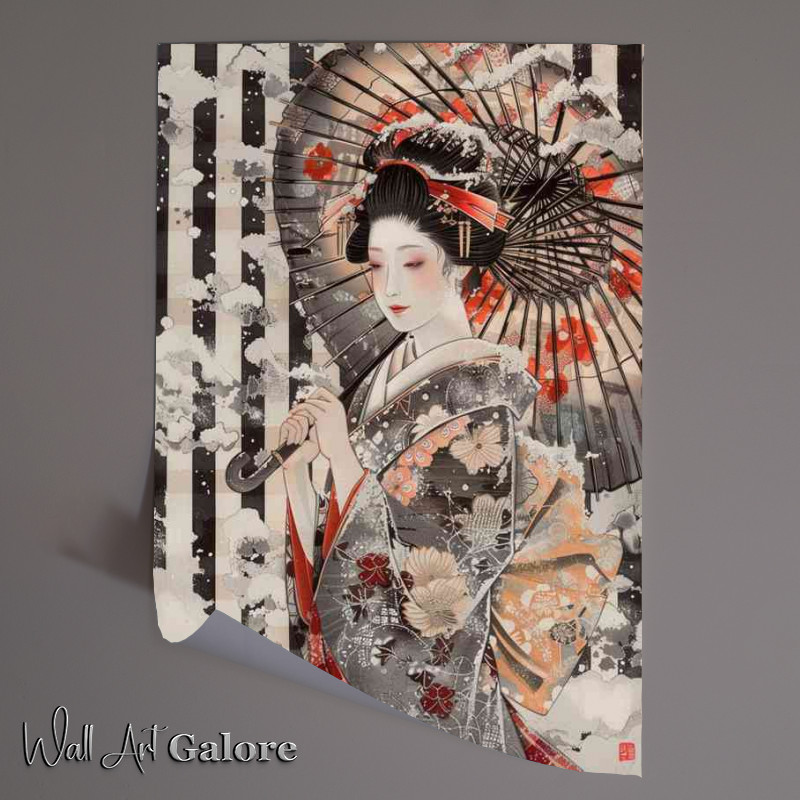 Buy Unframed Poster : (Beautiful Japanese woman dressed in an elaborate kimono)
