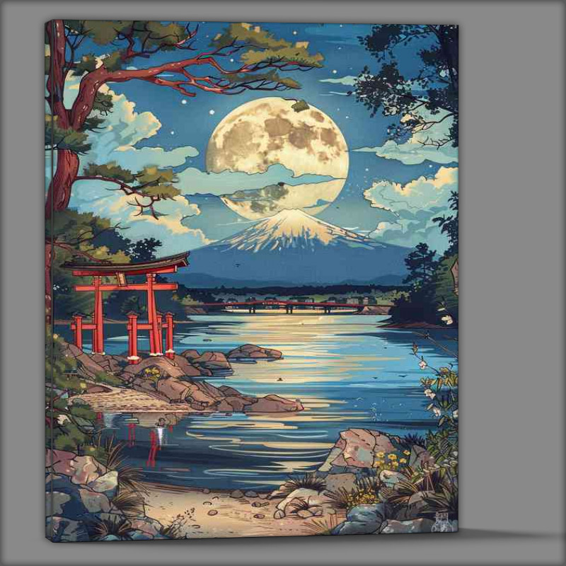 Buy Canvas : (Japanese of the moon rising over Edna)