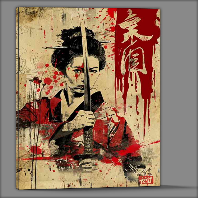 Buy Canvas : (Old school Japanese gisha with sword)