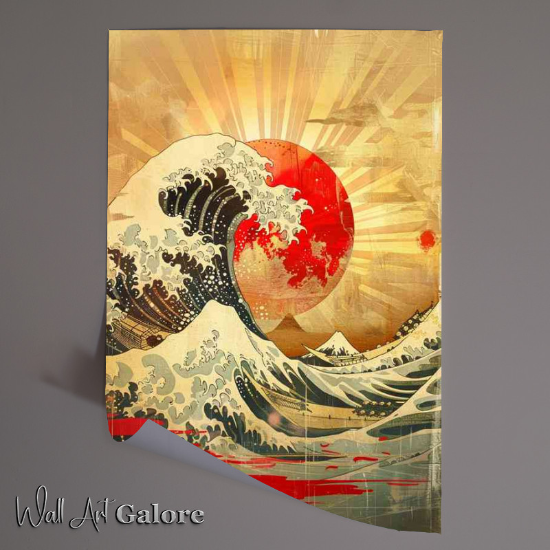 Buy Unframed Poster : (The great waves over the sun rays)