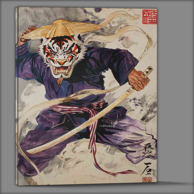 Buy Canvas : (Tiger god wearing a white and red)