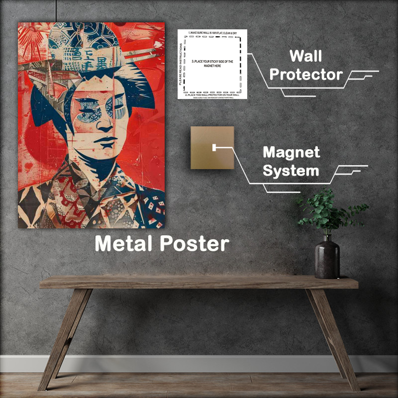 Buy Metal Poster : (Ukiyoe wood block old school art)