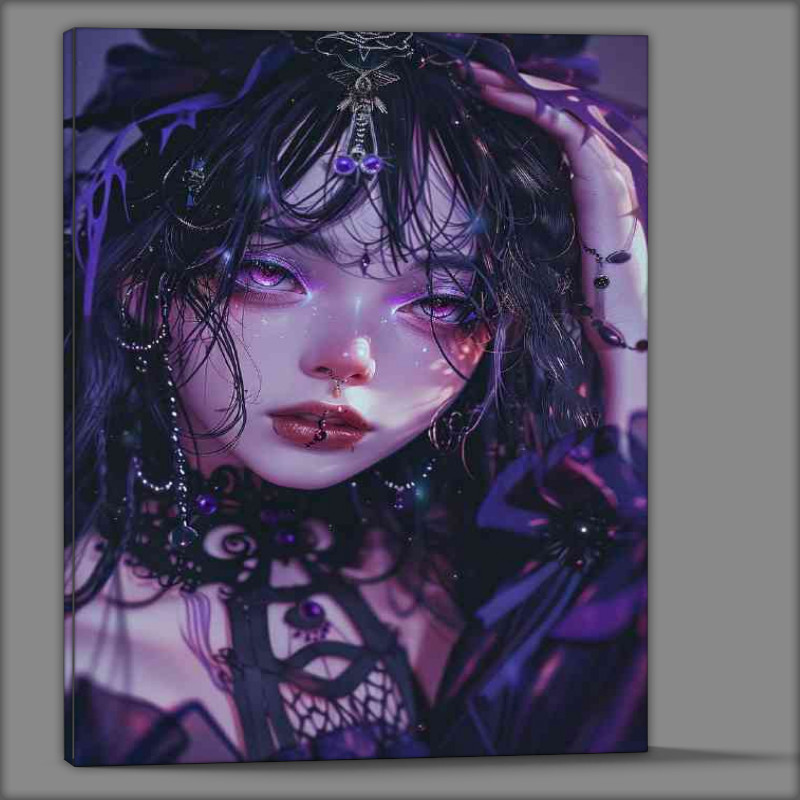 Buy Canvas : (Black hair goth girl)
