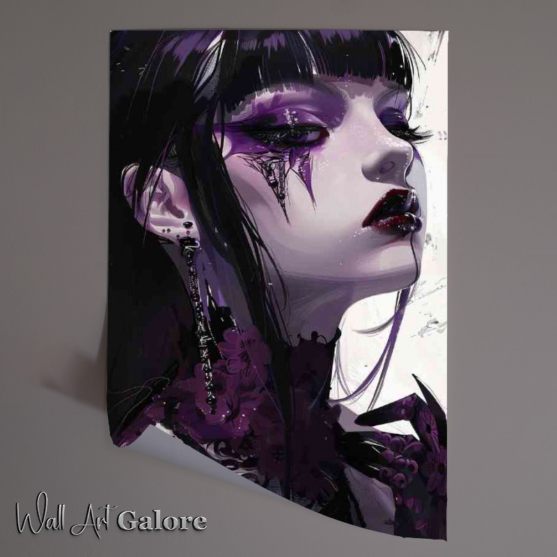 Buy Unframed Poster : (Girl with purple makeup and black hair in goth style)