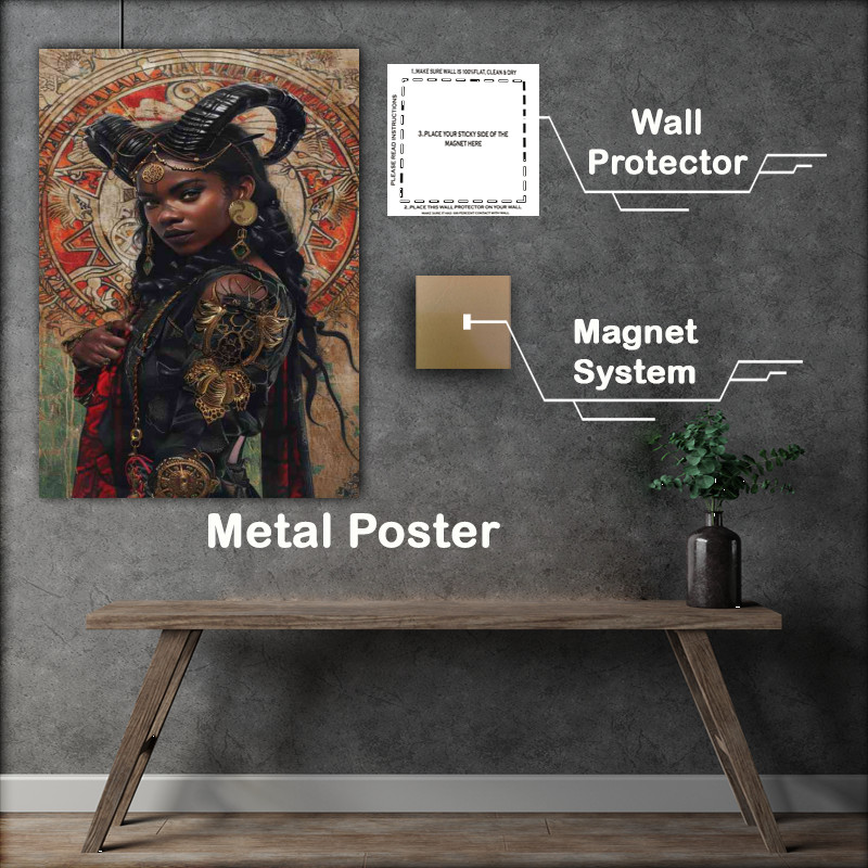 Buy Metal Poster : (Lady with the horned head)