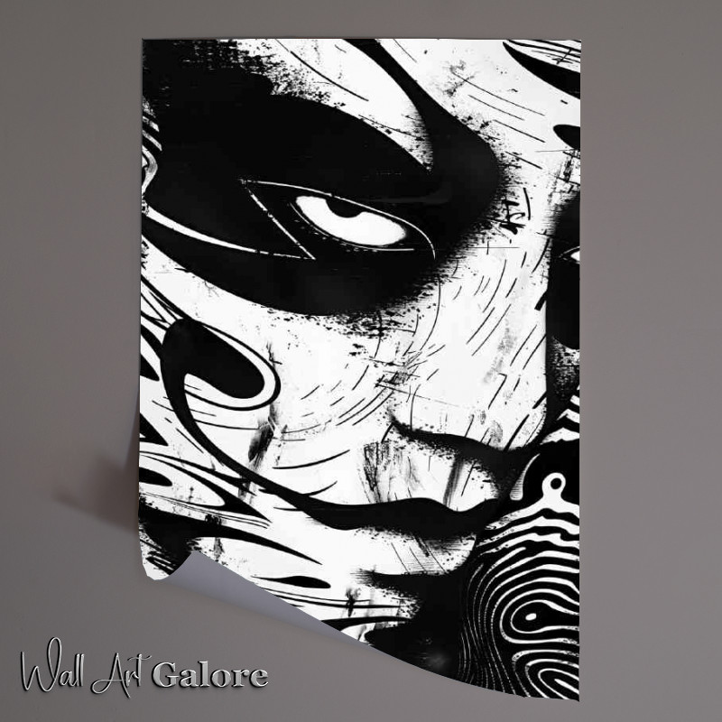 Buy Unframed Poster : (Mask of v for vendee in black and white)