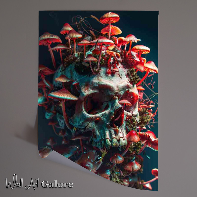 Buy Unframed Poster : (Mushrooms and the skull)