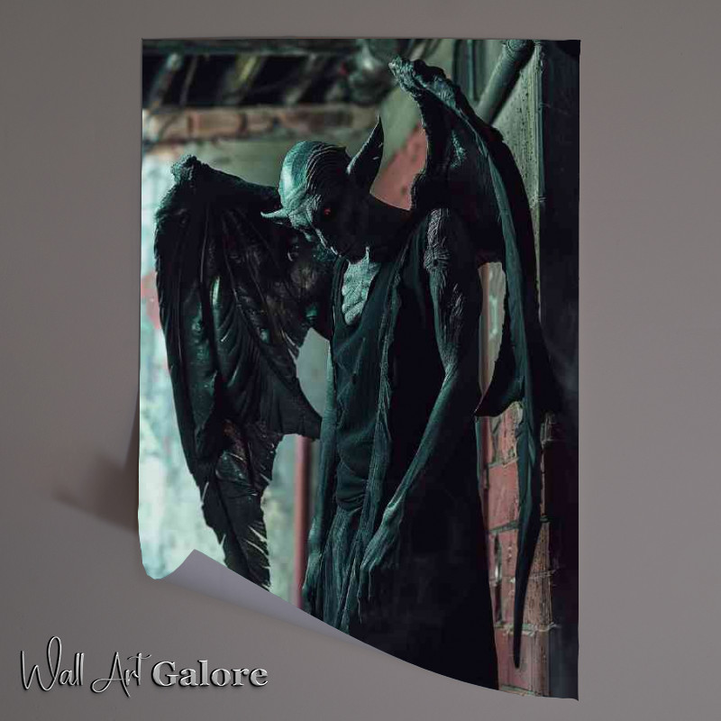 Buy Unframed Poster : (Occult devil with big wings and claws in the alley)