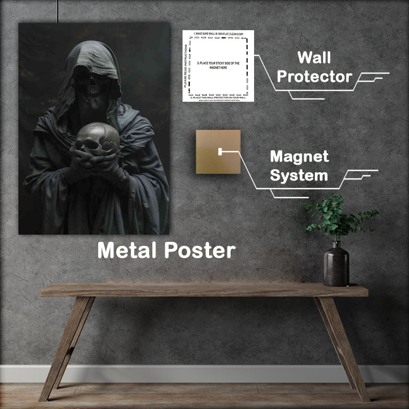 Buy Metal Poster : (Reaper holding the skull)