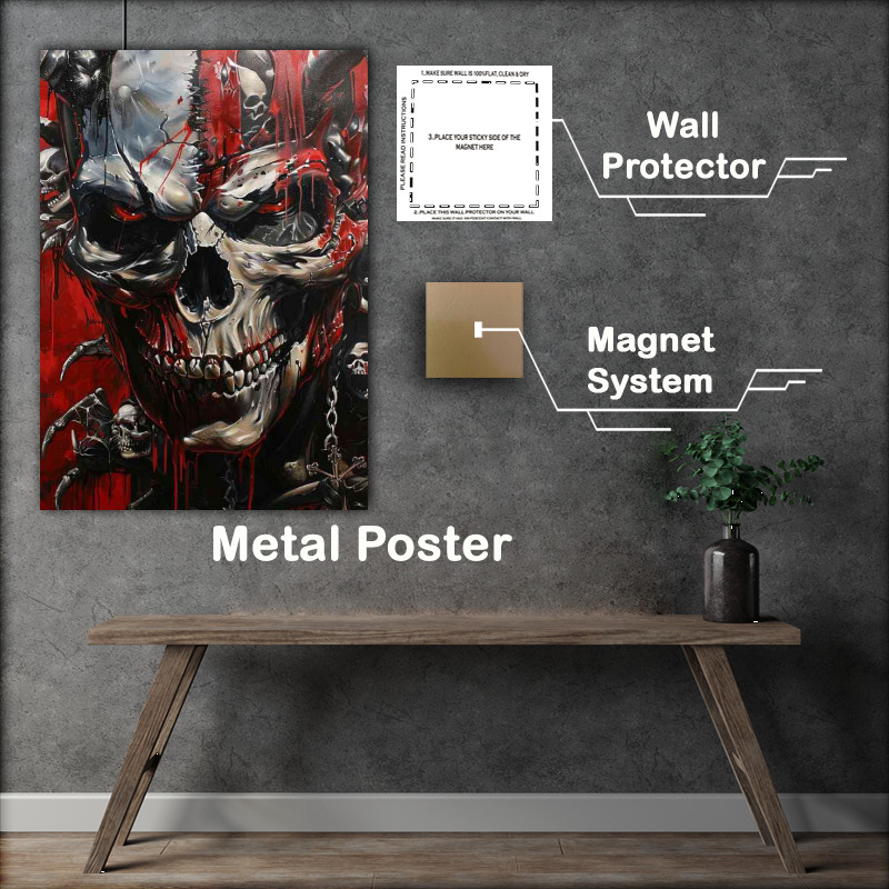 Buy Metal Poster : (Skeleton covered in black paint)