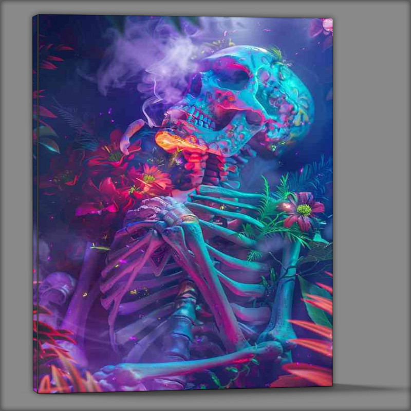 Buy Canvas : (Skelleton in a psychedelic colours)