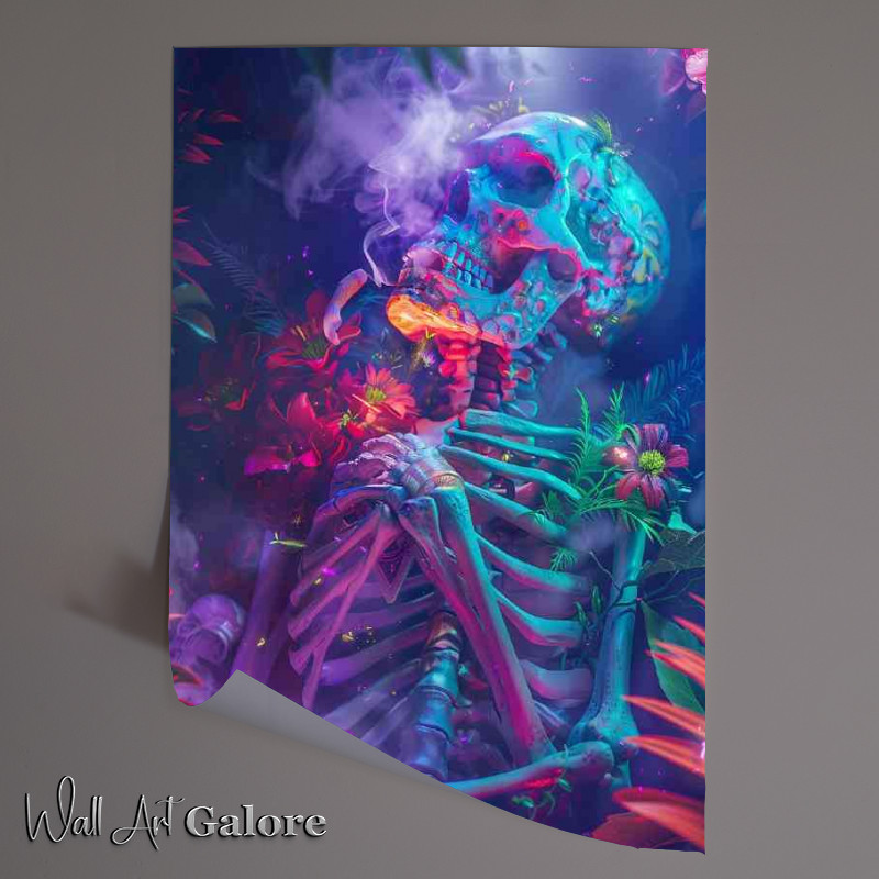 Buy Unframed Poster : (Skelleton in a psychedelic colours)