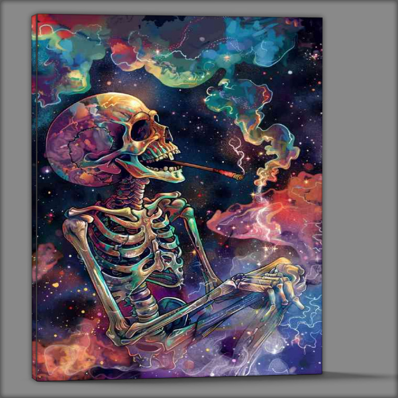 Buy Canvas : (Skelleton in space just chillin)