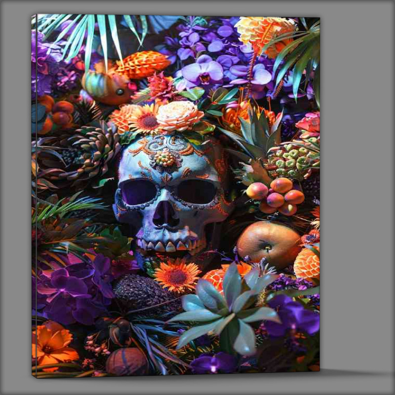 Buy Canvas : (Skull in a jungle with plants)
