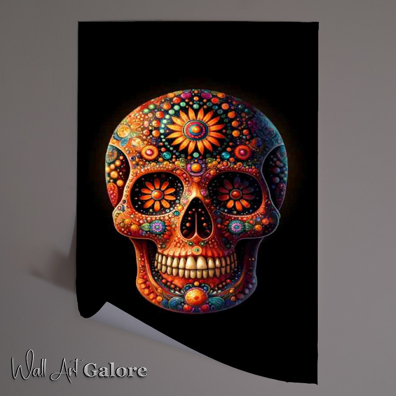 Buy Unframed Poster : (Skull in the style of traditional Mexican Dia de los Muertos)