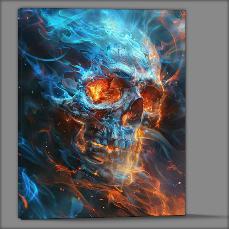 Buy Canvas : (The Orange and blue skull)