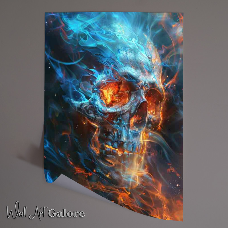 Buy Unframed Poster : (The Orange and blue skull)