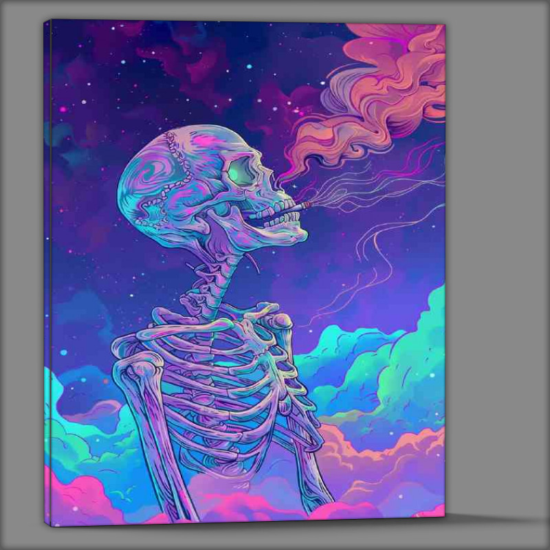 Buy Canvas : (skeleton in space with vibrant colours)
