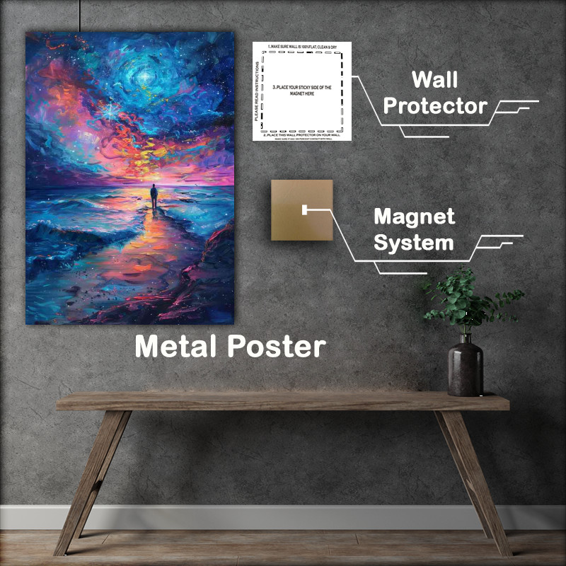 Buy Metal Poster : (Person painting the night star by person)