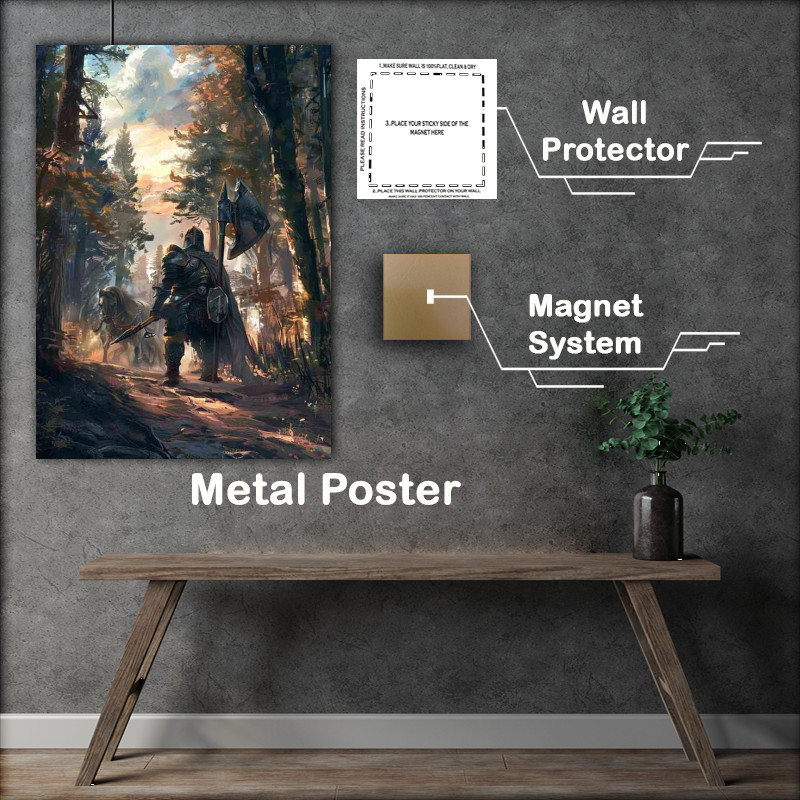 Buy Metal Poster : (Dark Art Fantasy Knight In the forest)