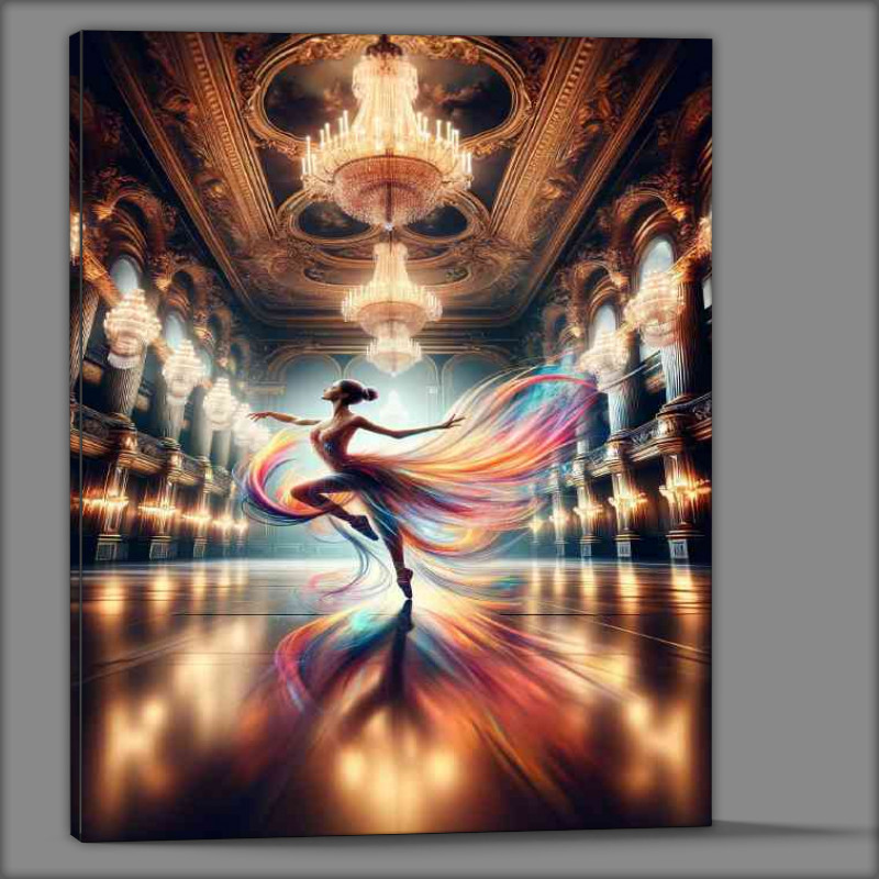 Buy Canvas : (Elegant dancer poised on the brink of a leap)
