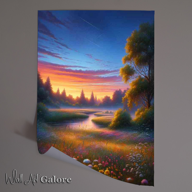Buy Unframed Poster : (The meadow is filled with wildflowers)