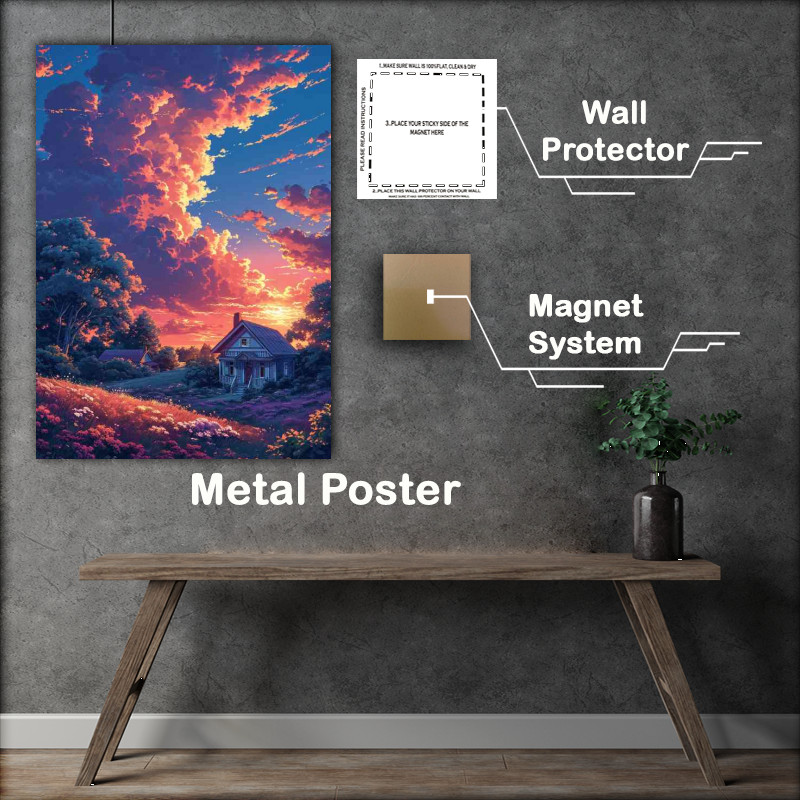 Buy Metal Poster : (The painted house on the hill)
