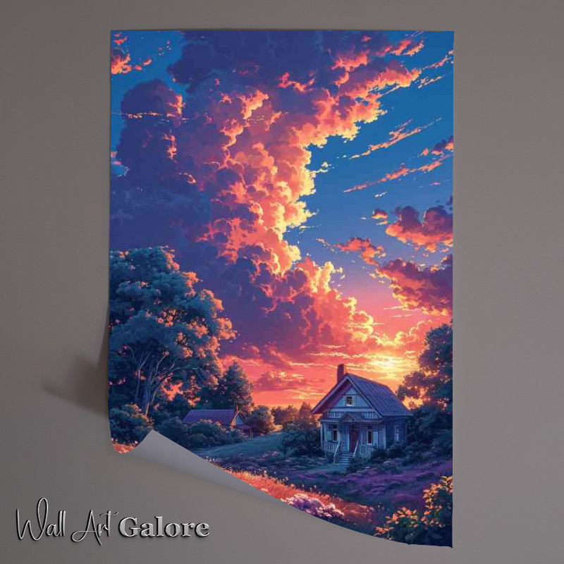 Buy Unframed Poster : (The painted house on the hill)