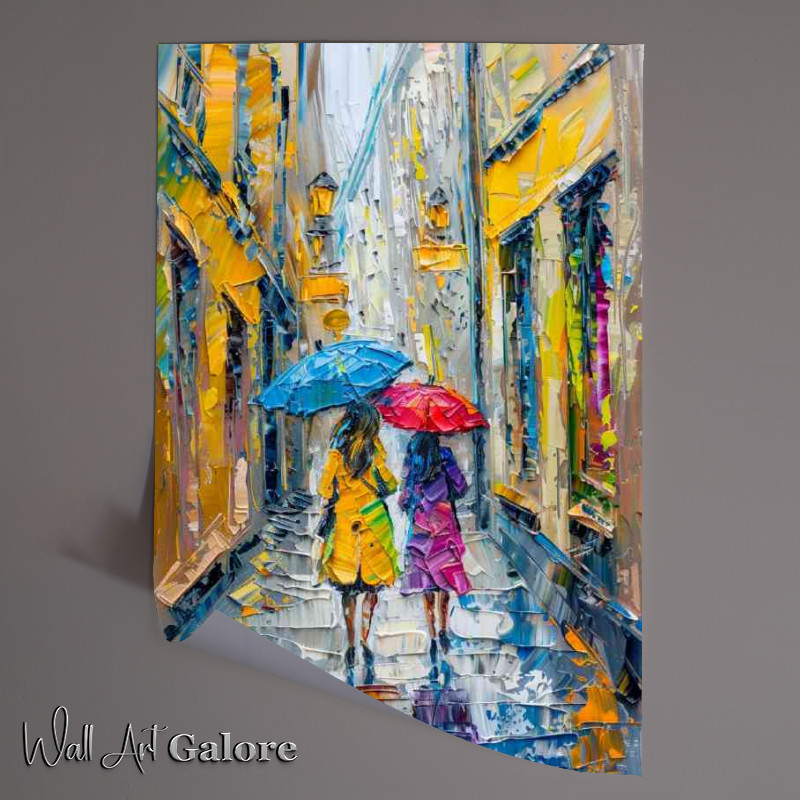 Buy Unframed Poster : (Two ladys walking down the cobbles)