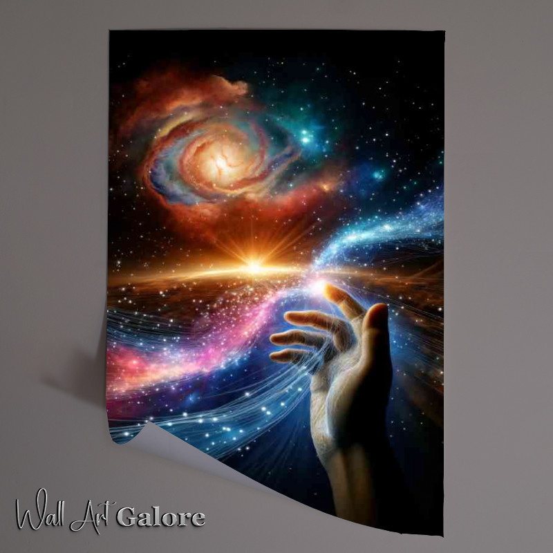 Buy Unframed Poster : (Hand weaving a tapestry of light that forms a galaxy)