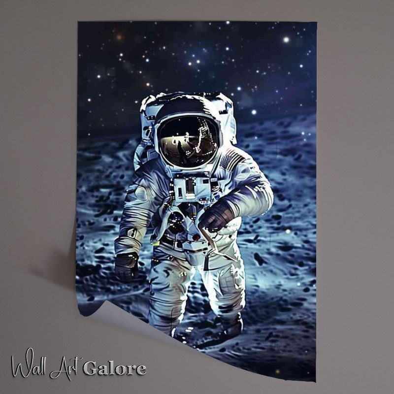 Buy Unframed Poster : (Astronaut floating in space with stars)