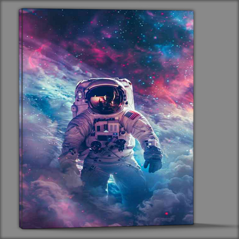 Buy Canvas : (Astronaut in space and surrounded by a galaxy clouds)