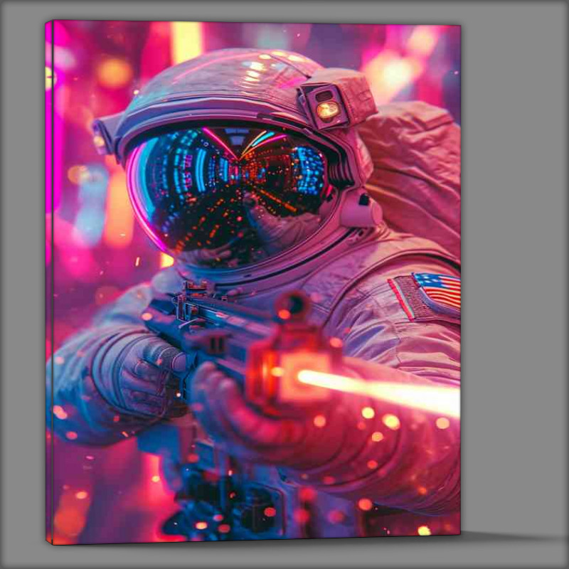 Buy Canvas : (Astronaut in space suit in neon colours)