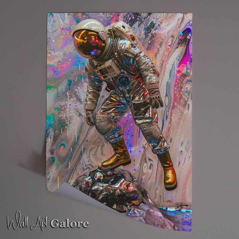 Buy Unframed Poster : (Astronaut in space wearing a suit and space boots)
