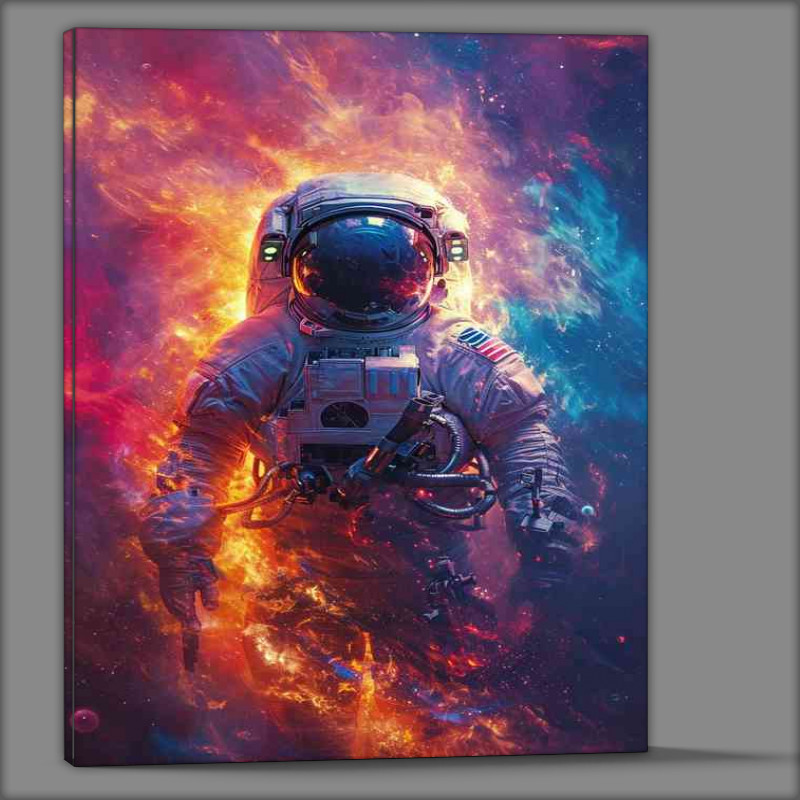 Buy Canvas : (Astronaut in space with clour clouds)