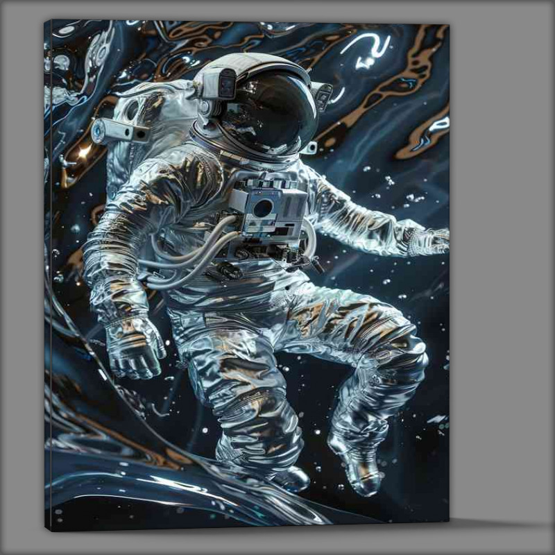 Buy Canvas : (Astronaut is floating with stars and swirls)