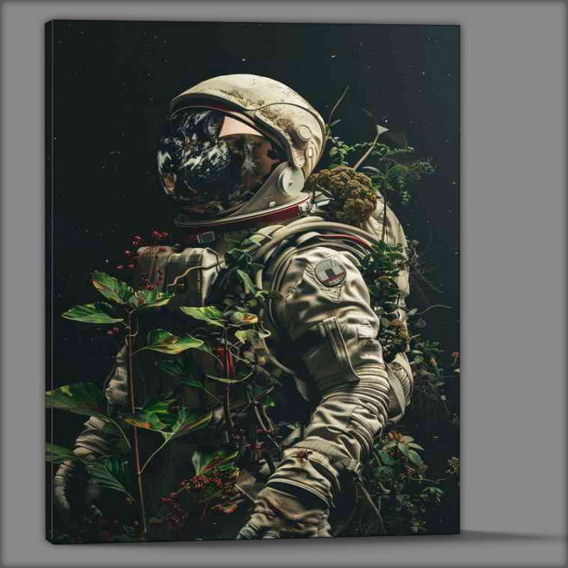 Buy Canvas : (Astronaut taking plants back to earth)
