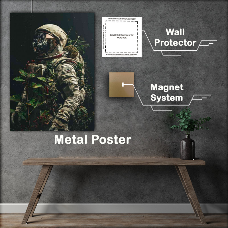 Buy Metal Poster : (Astronaut taking plants back to earth)