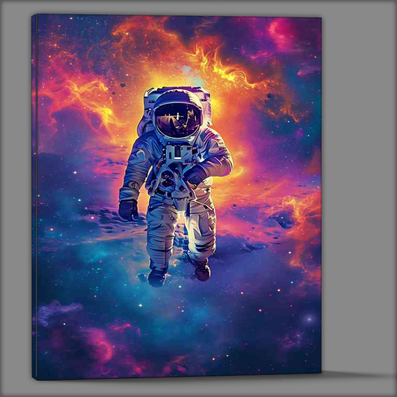 Buy Canvas : (Astronaut walking on space clouds)