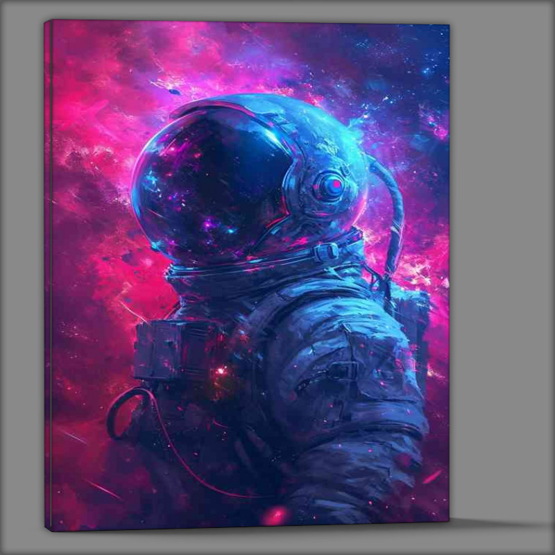 Buy Canvas : (Astronaut with pinks and purple clouds)