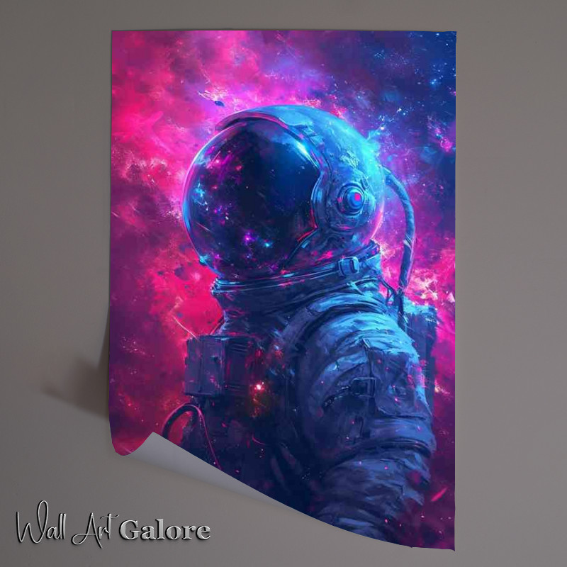 Buy Unframed Poster : (Astronaut with pinks and purple clouds)