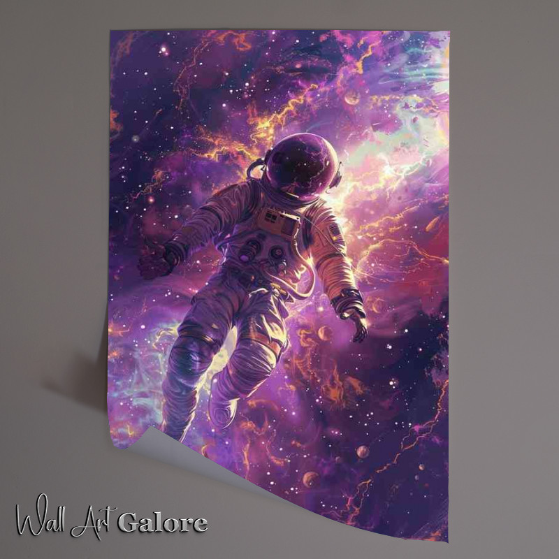 Buy Unframed Poster : (Astronaut with purple space matter)