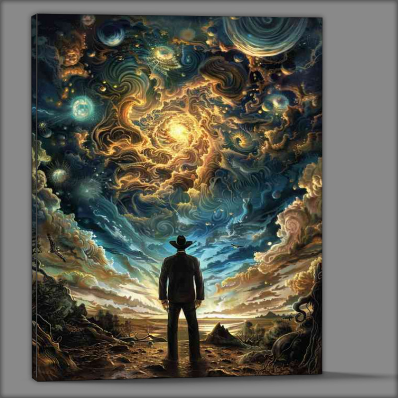 Buy Canvas : (Man looking into nebula deep sky)