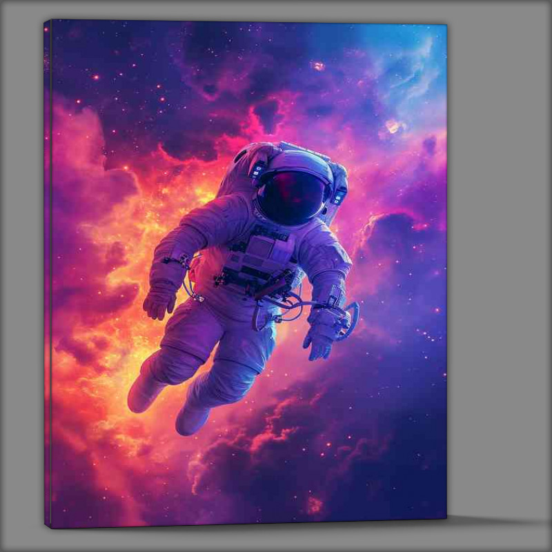 Buy Canvas : (Spaceman flying through the clouds)