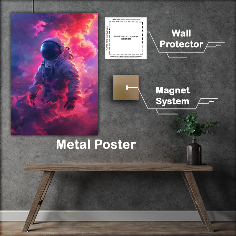 Buy Metal Poster : (Walking through the purple haze astronaut)