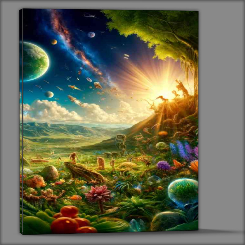 Buy Canvas : (Evolution of life on Earth from single cell organisms)