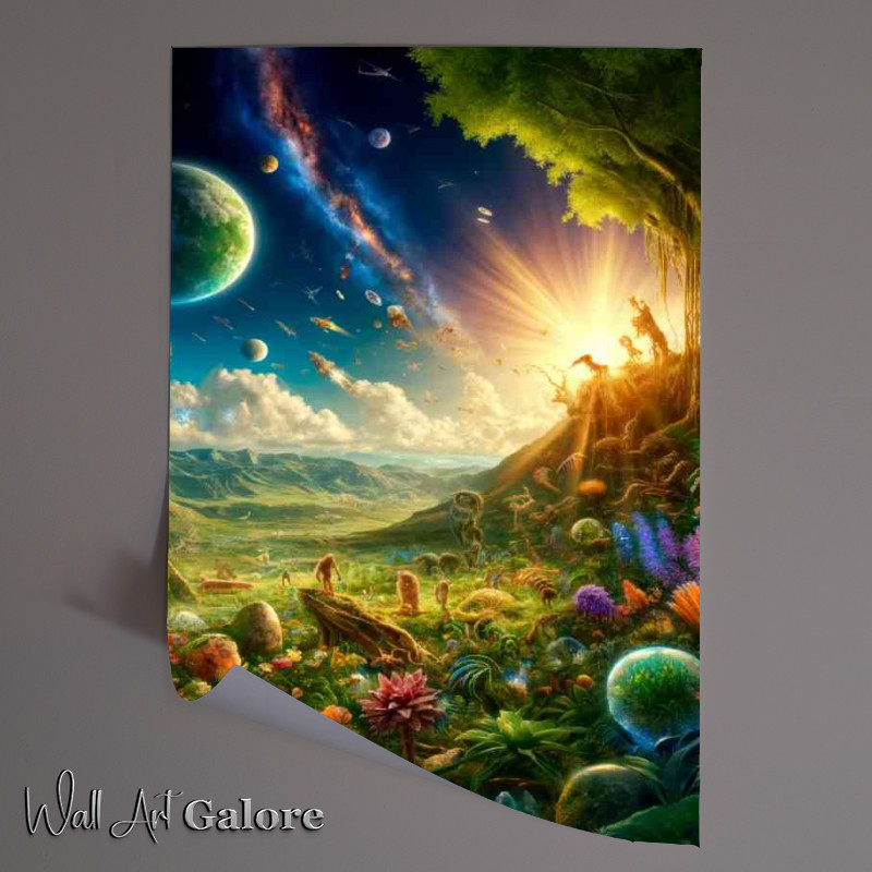 Buy Unframed Poster : (Evolution of life on Earth from single cell organisms)