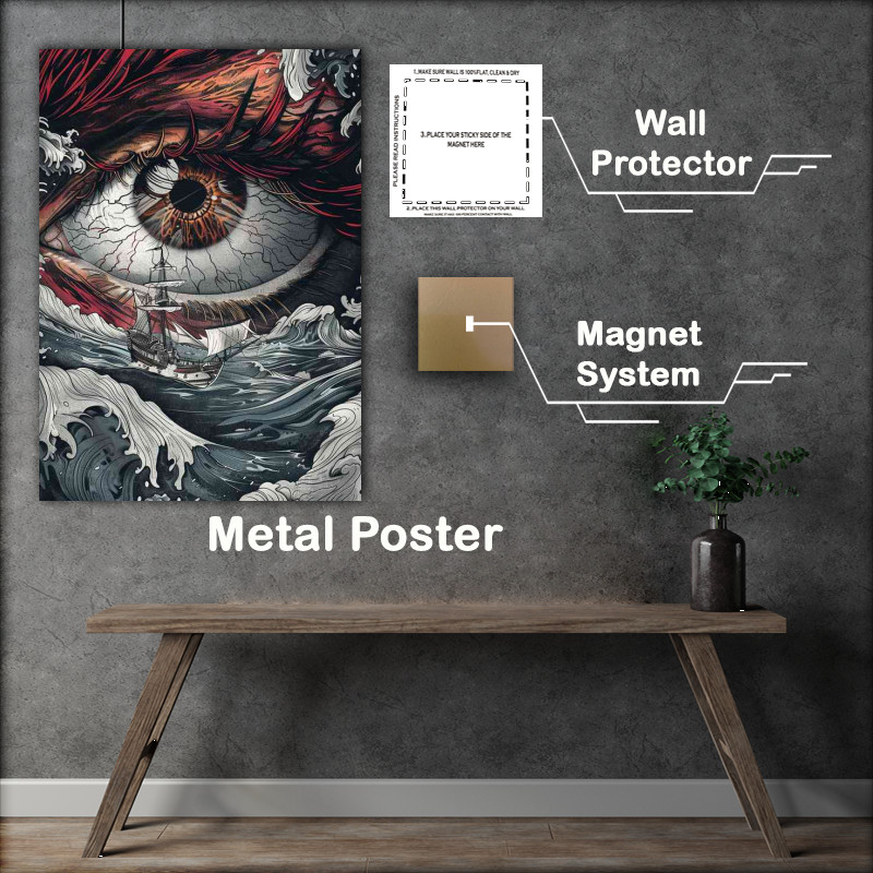 Buy Metal Poster : (Eye Ship in the ocean in the style of fantasy)